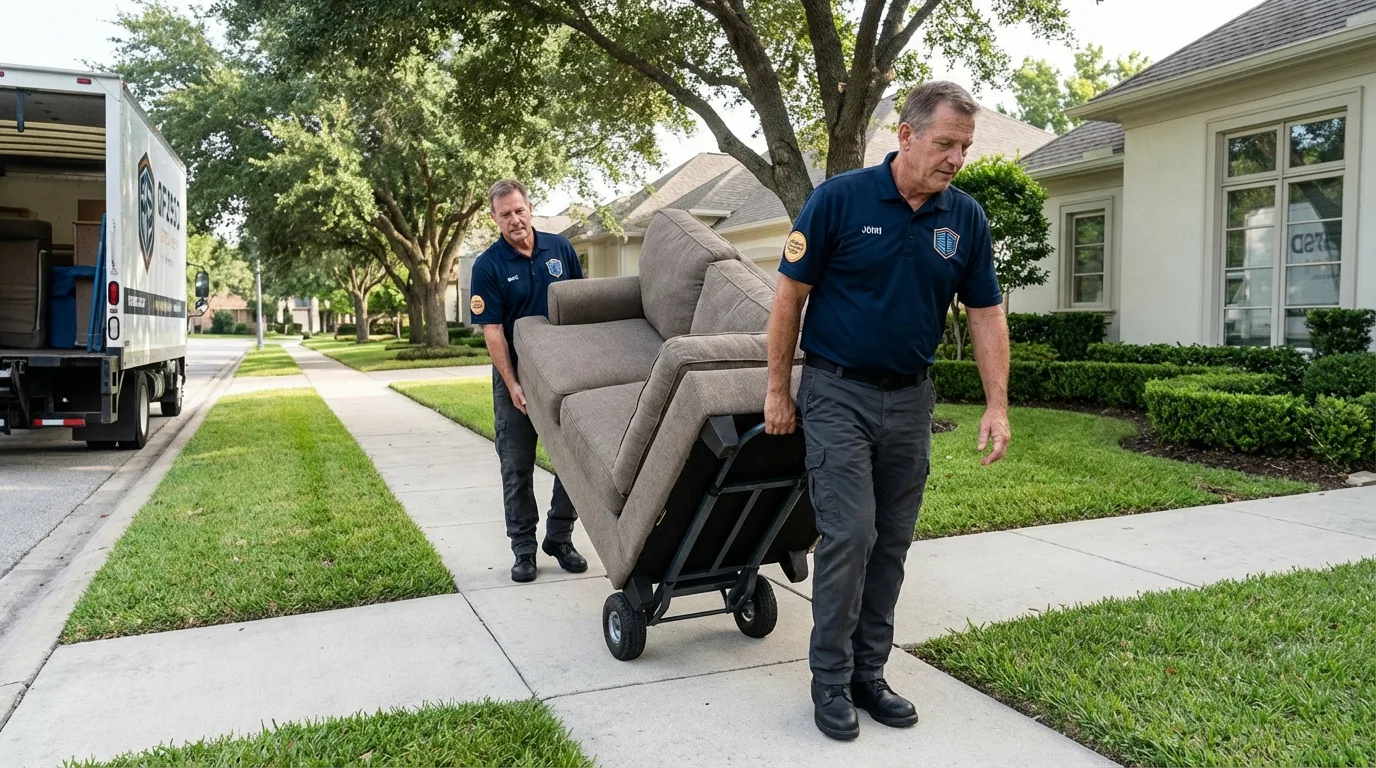 Local residential moving crew loading furniture in Newport, TN